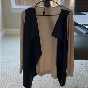 Zara Knit Leather Cardigan